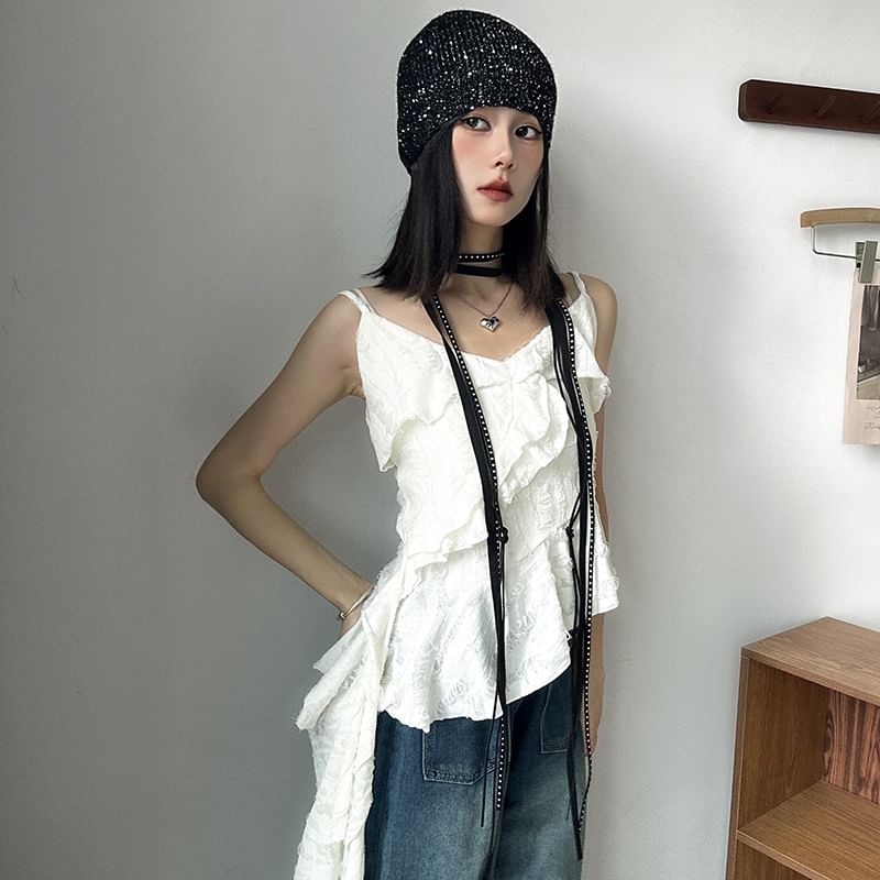 Fireflicka - Choker met dunne touwtjes en studs