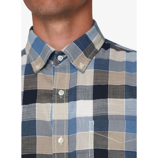 Signal Glen Slub Hunter Check Skjorte, Deep Marine, 3XL