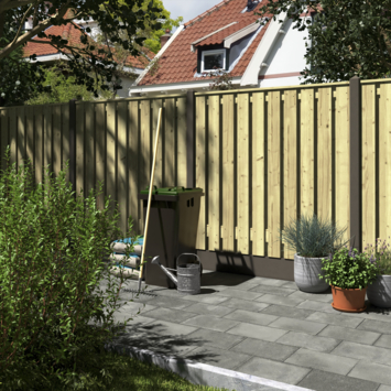 Hout beton schutting grenen hout antraciet per meter