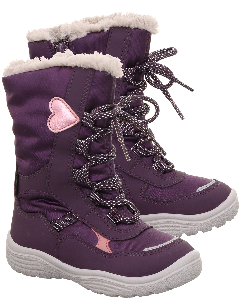 Winter-Stiefel CRYSTAL HEART gefüttert in lila/rosa