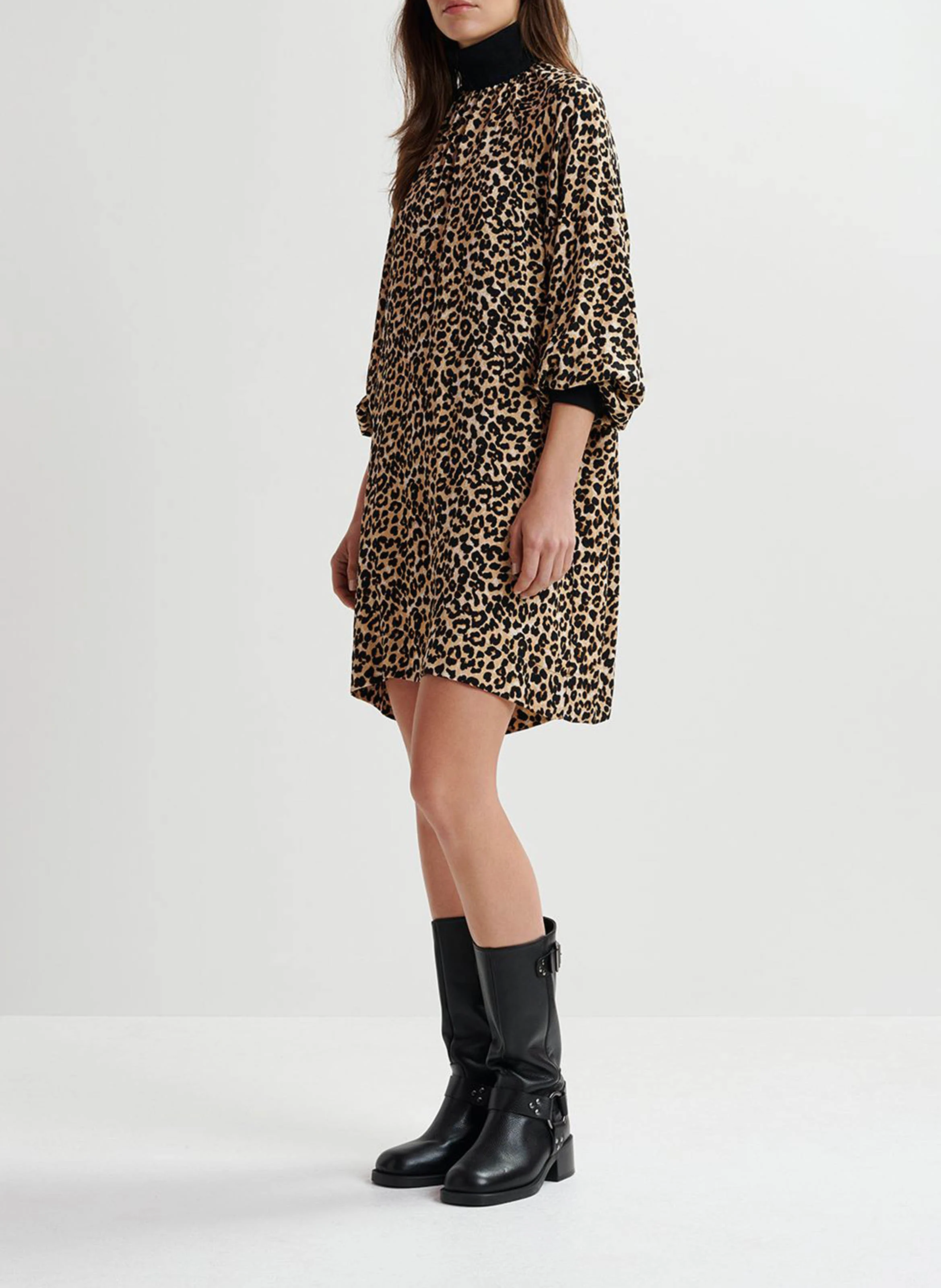 GEMBSHELL - Mini-robe noire à imprimé fleuri | Marron
