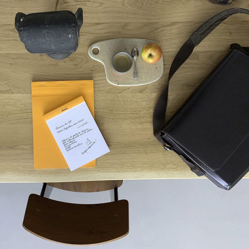 Bloc de bureau Rhodia 14,8 x 21 cm agrafé orange n°16 - 5 x 5 - 80 feuilles