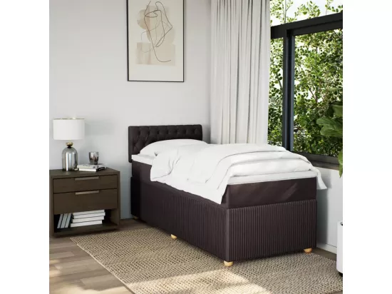 Sommier à lattes de lit avec matelas Marron foncé 90x190 cm