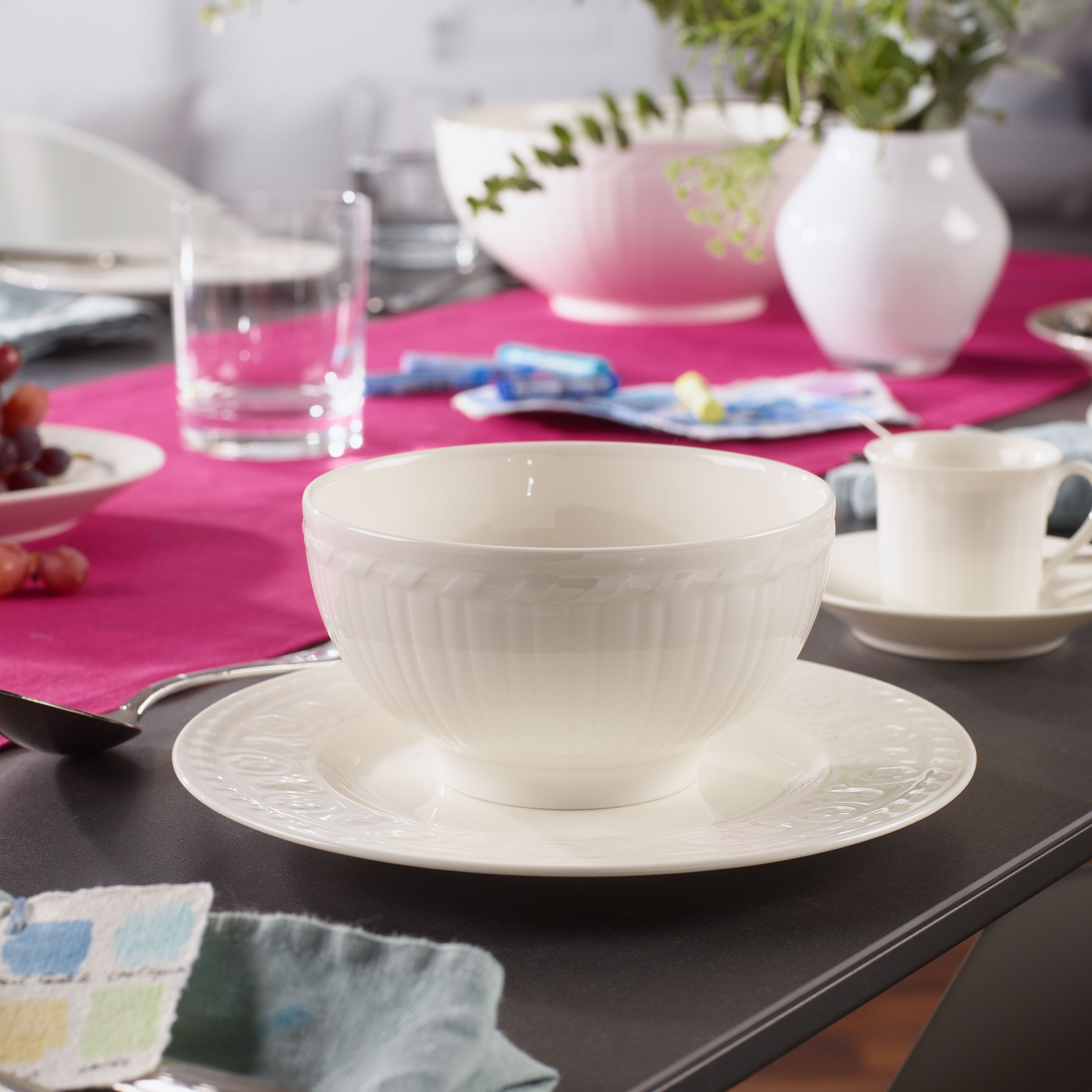 Cellini Salad serving bowl White, 17 oz, Premium Porcelain