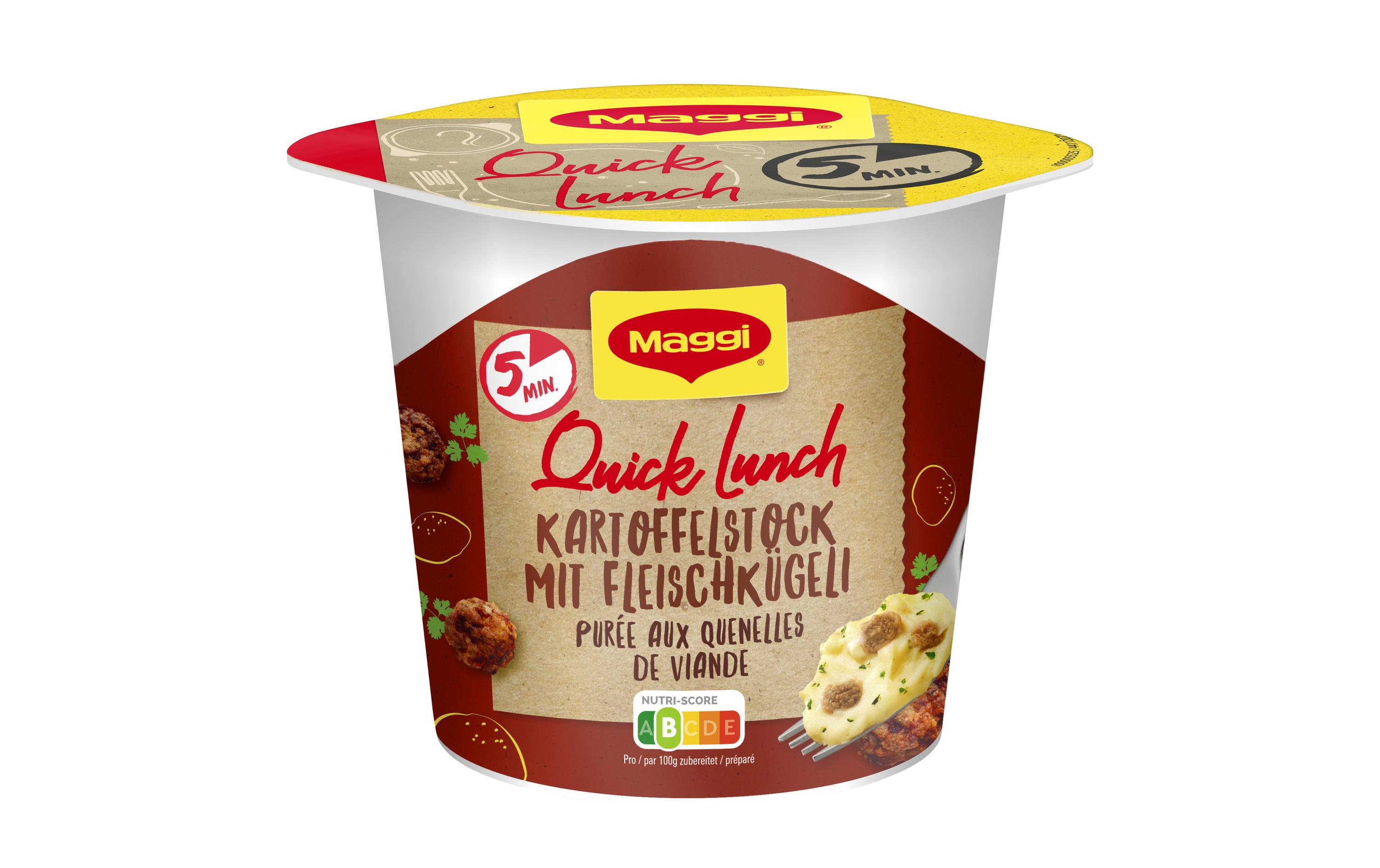 Quick Lunch Kartoffelstock mit Fleischkügeli 46 gFeines Fertiggericht mit Kartoffelpüree und Fleischbällchen