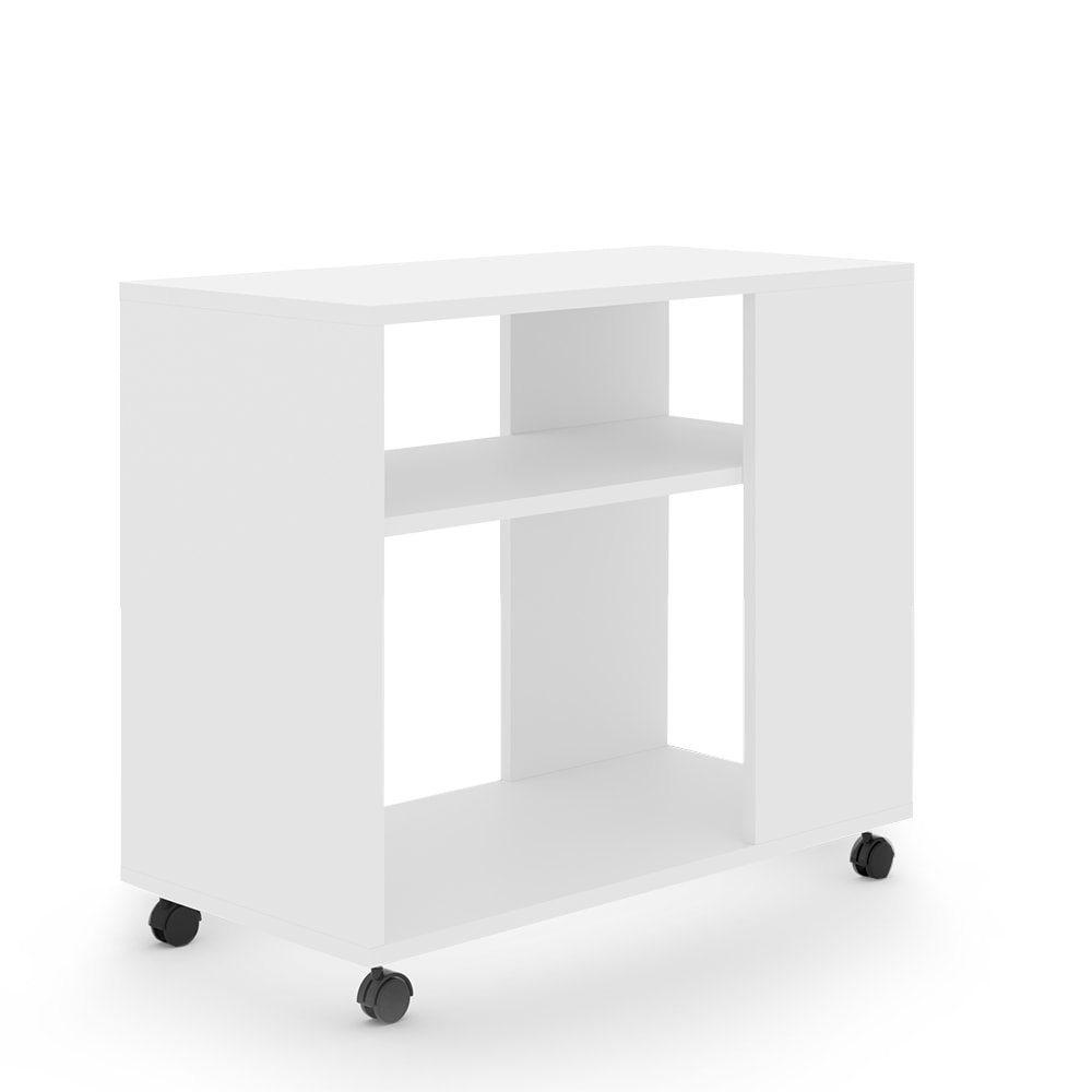 VICCO Beistelltisch ROLLI Couchtisch Rollen Weiß Sofatisch Wohnzimmer Ablage