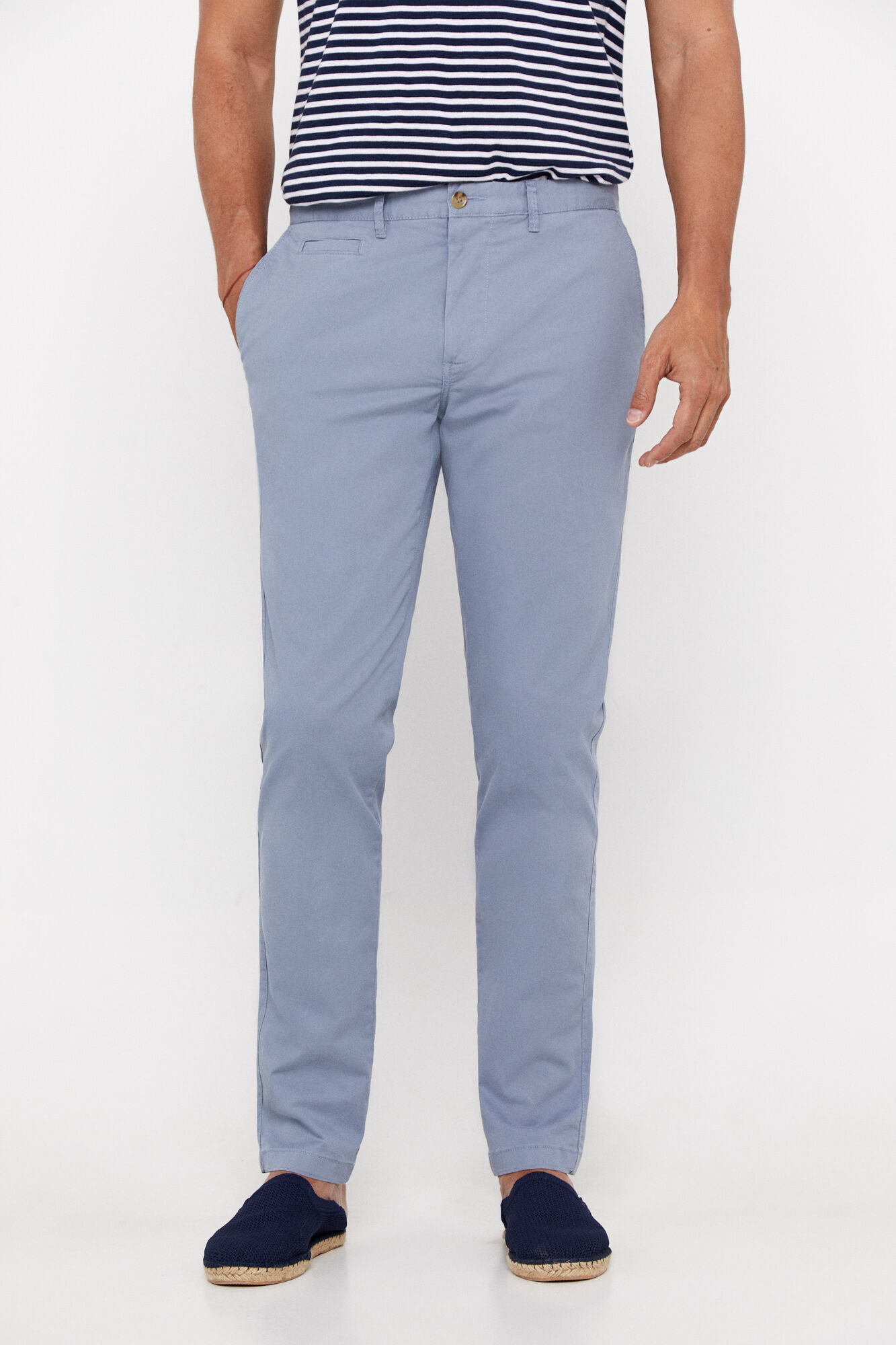 Calça chino ligero slim fit - Azul