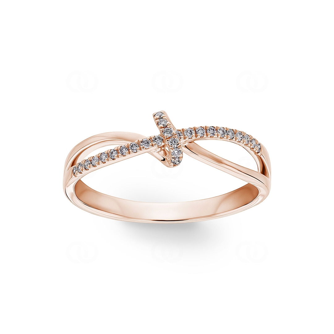 Ring 750/18 K Roségold mit Diamanten 0.10 ct H/si
