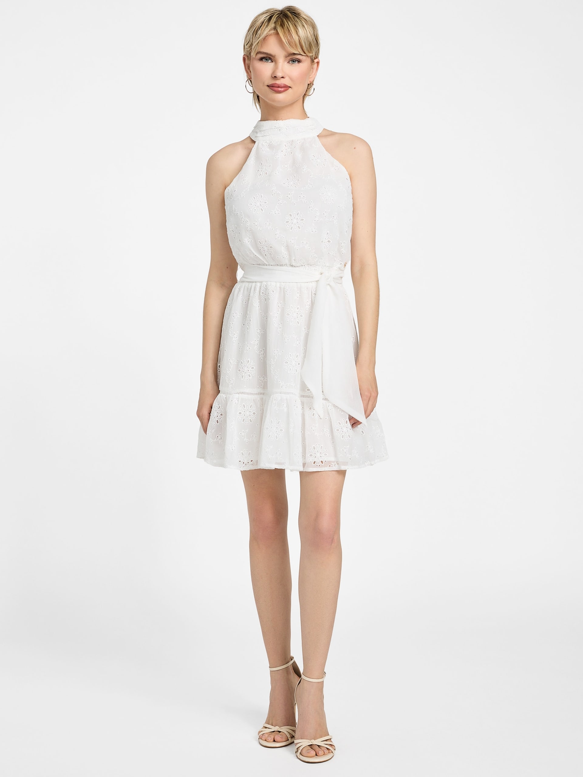 Vestido Danielle de chiffon com decote halter