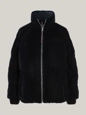 Jaqueta puffer de veludo moderna TH