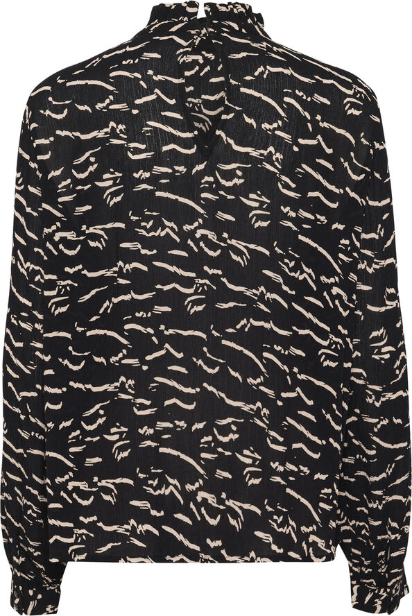 Kaffe KAluna Blouse Black/beige abstract print