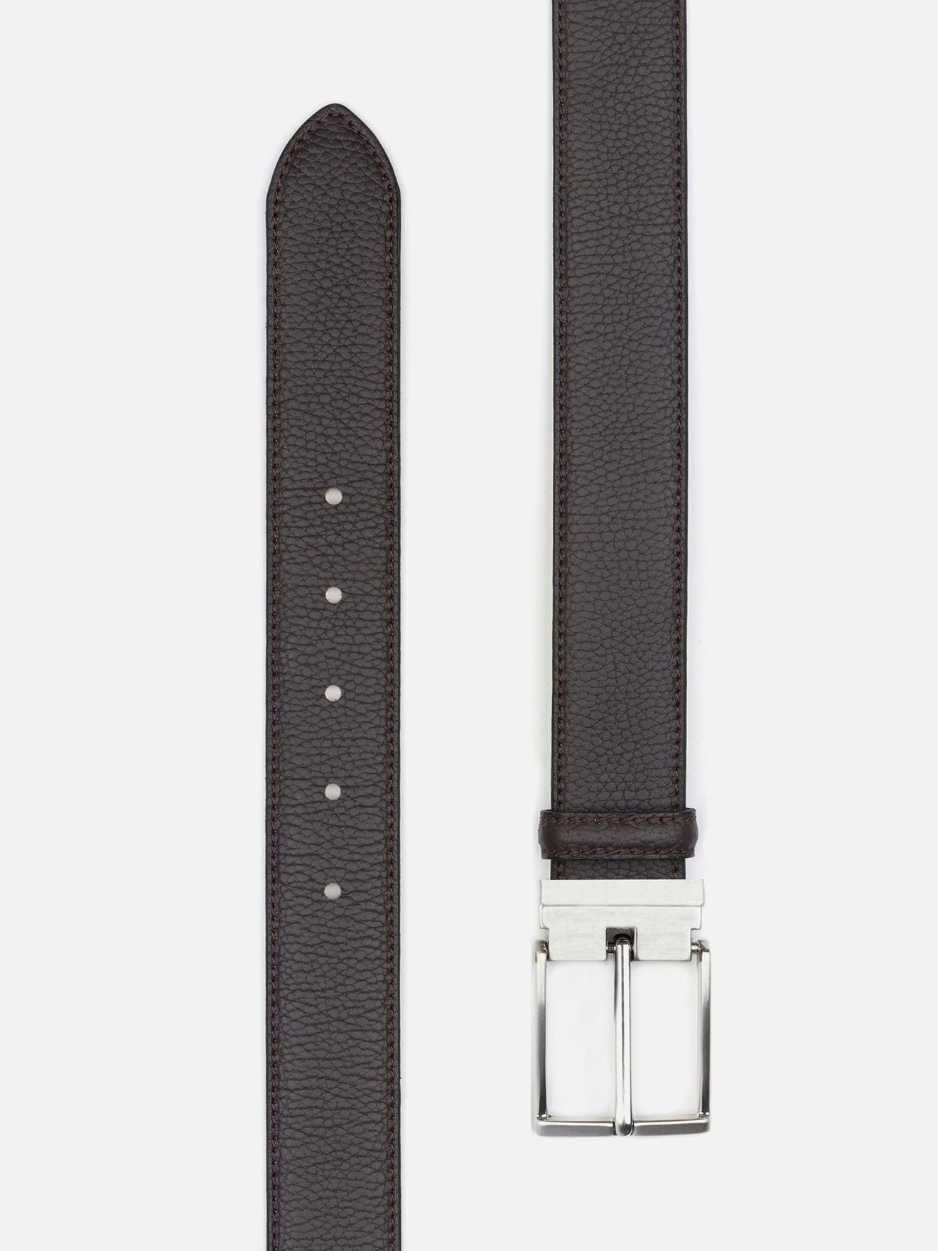 Ceinture en cuir taurillon chocolat