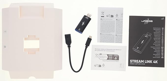 Stream Link 4K Capture Stick externer Adapter Video-Converter und Game Recorder / Videokonferenzen (00219824) - Schwarz