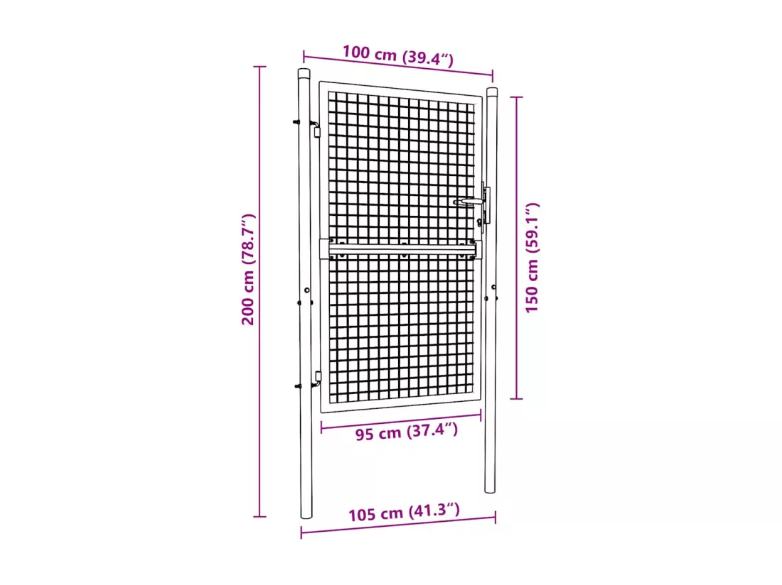 Portail de cl?ture acier 100x150 cm vert