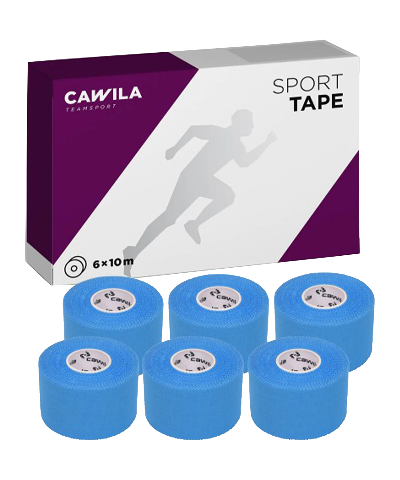 Cawila Sporttape COLOR 3,8cm x 10m 6er Set Blau