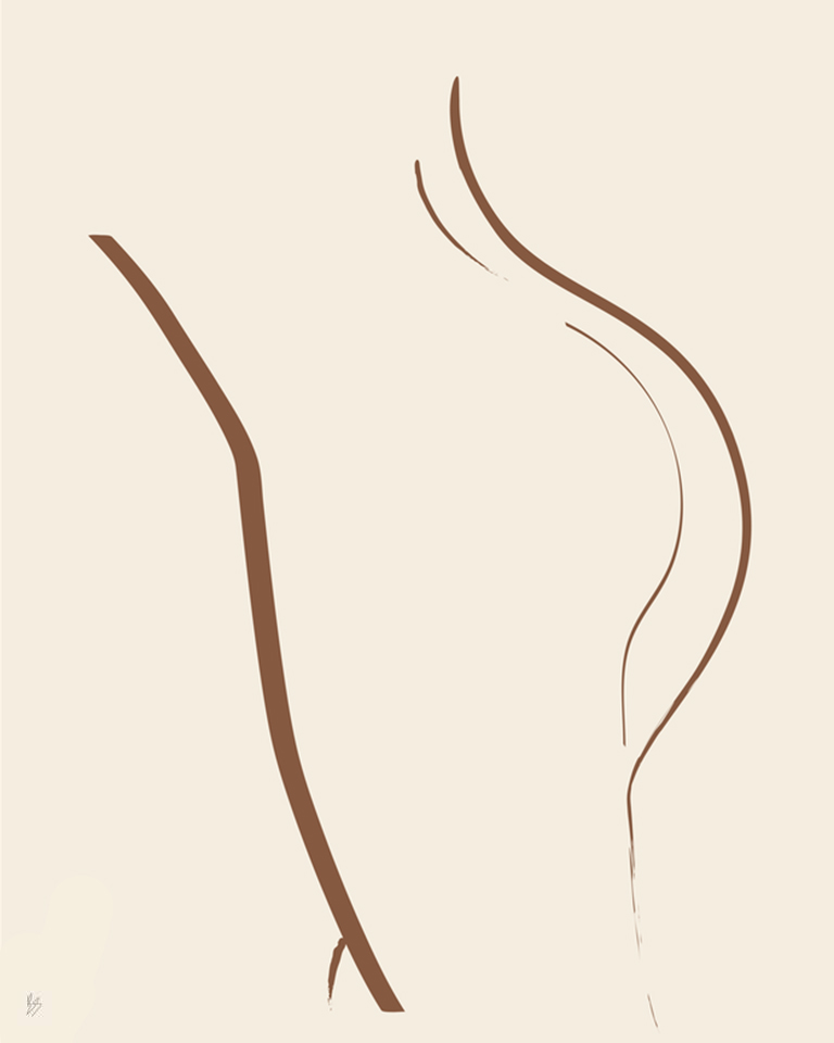 Poster Leaning Woman 30 x 40 cm