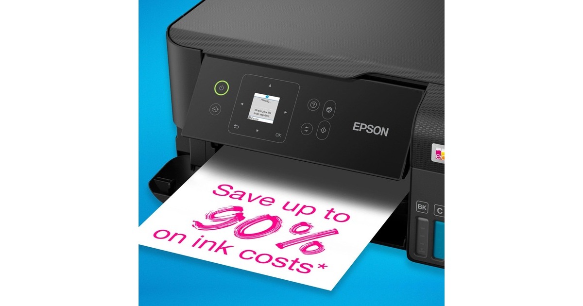EpsonEcoTank ET-2840 A4 multifunctionele Wi-Fi-printer met inkttank all-in-one inkjetprinter  (Zwart, Scannen, Kopiëren, Wi-Fi, inclusief tot 3 jaar inkt)