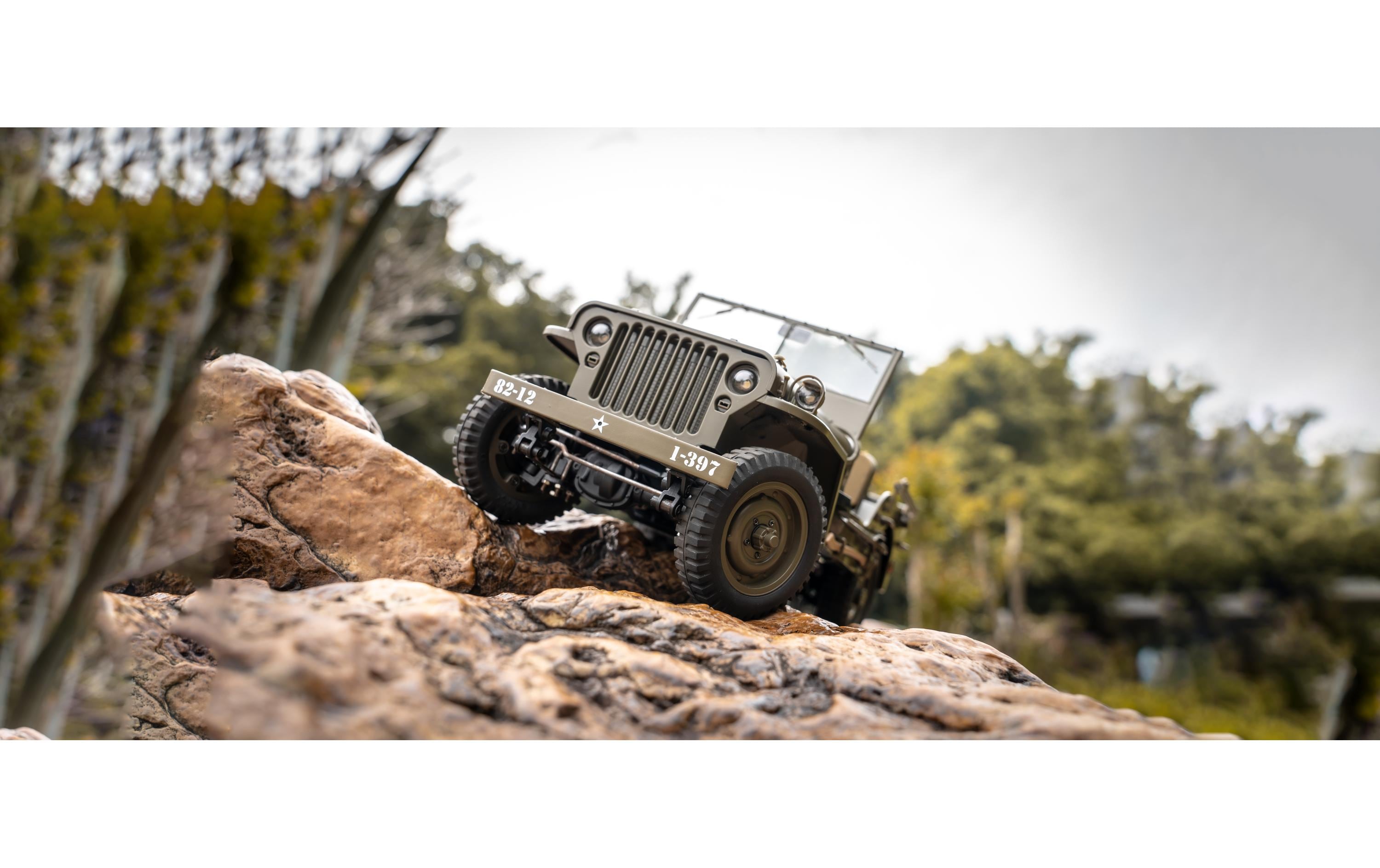 Scale Crawler 1941 MB Willys Jeep, 4 x 4 RTR, 1:12<br>1941 Willys Militär Jeep – Ein Traum für jeden Scaler