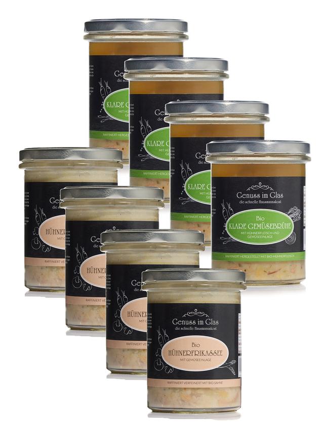 XXL Herbstliches Bio-Geflügelset aus Frikassee & Suppe, 8er-Set