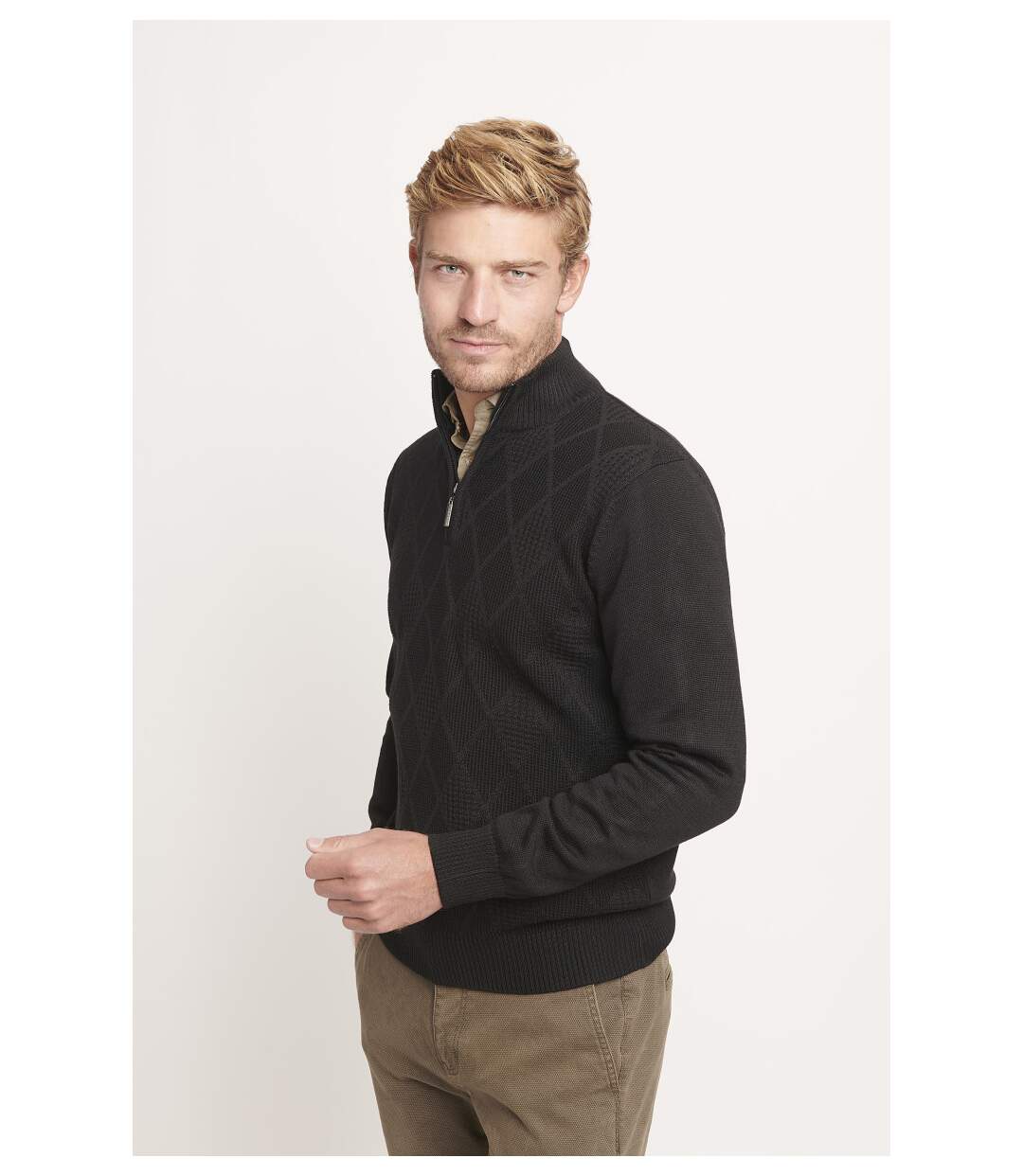 Pull cheminée uni