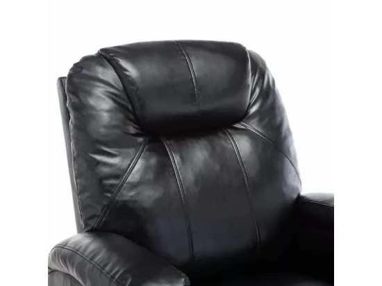 Fauteuil de massage inclinable électrique simili cuir noir Ripau