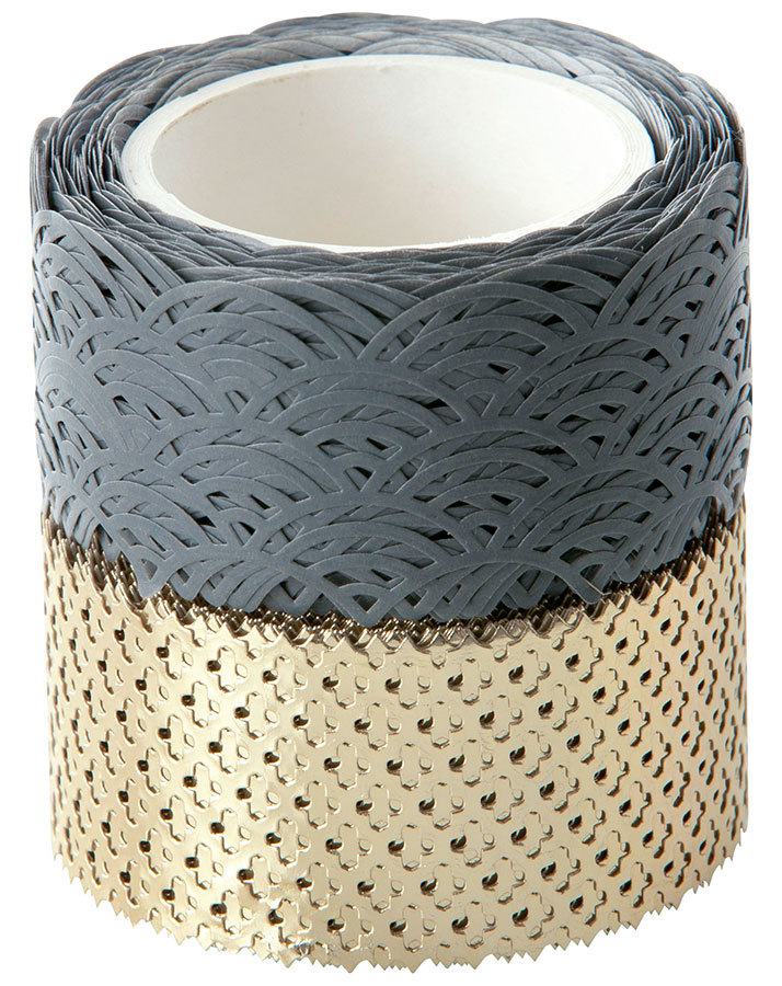 Deko-Klebeband DEKOR 2er-Set in grau/gold