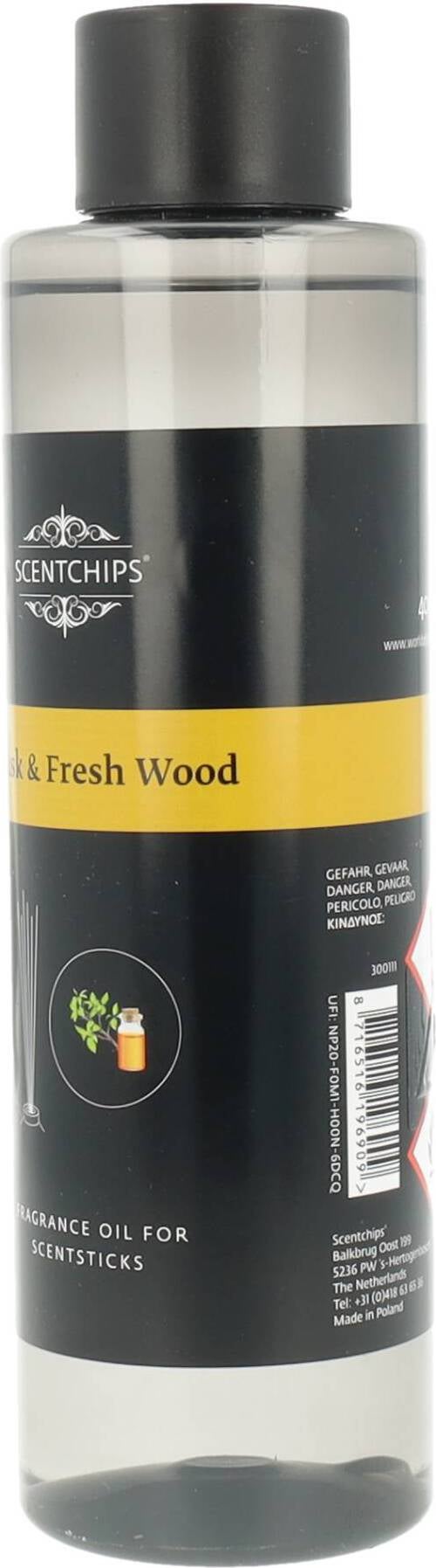 Scentchips navulling geurstokjes Musk & Freshwood 400 ml