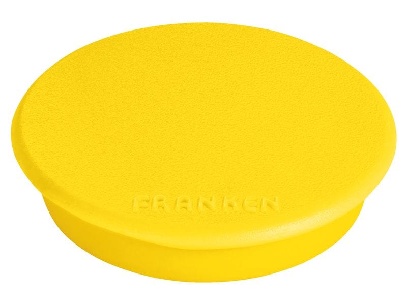 Franken Haftmagnet Ø 24 mm, 10 Stück, Gelb Signalmagnete für die Anwendung auf Plantafeln und zur Anbringung von Notizen