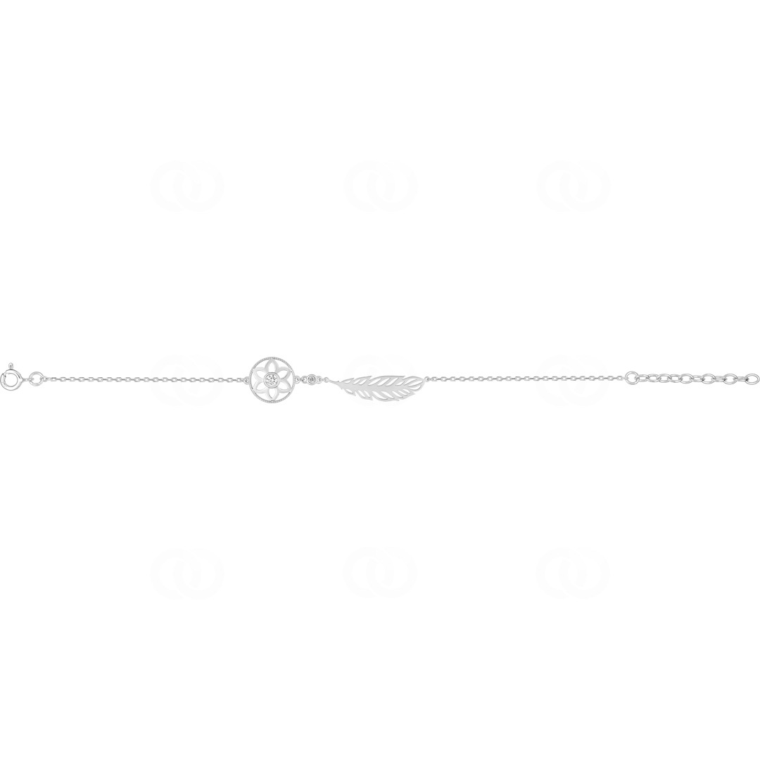 Armband 925 Silber rhodiniert Traumfänger mit Zirkonia 19cm