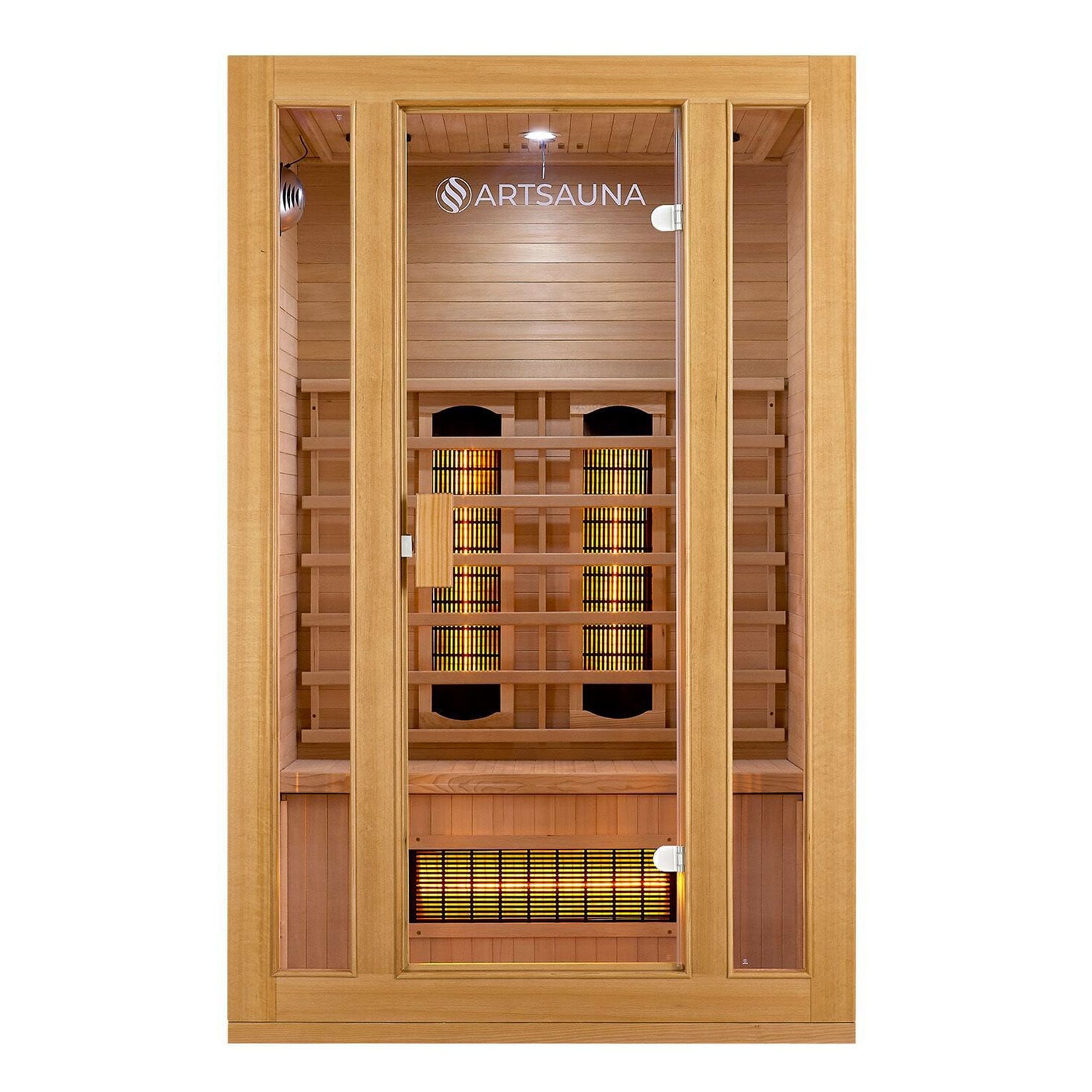 Artsauna Infrarotkabine Nyborg S120V Vollspektrumstrahler & Ambiente LED Beleuchtung – Kabine für 2