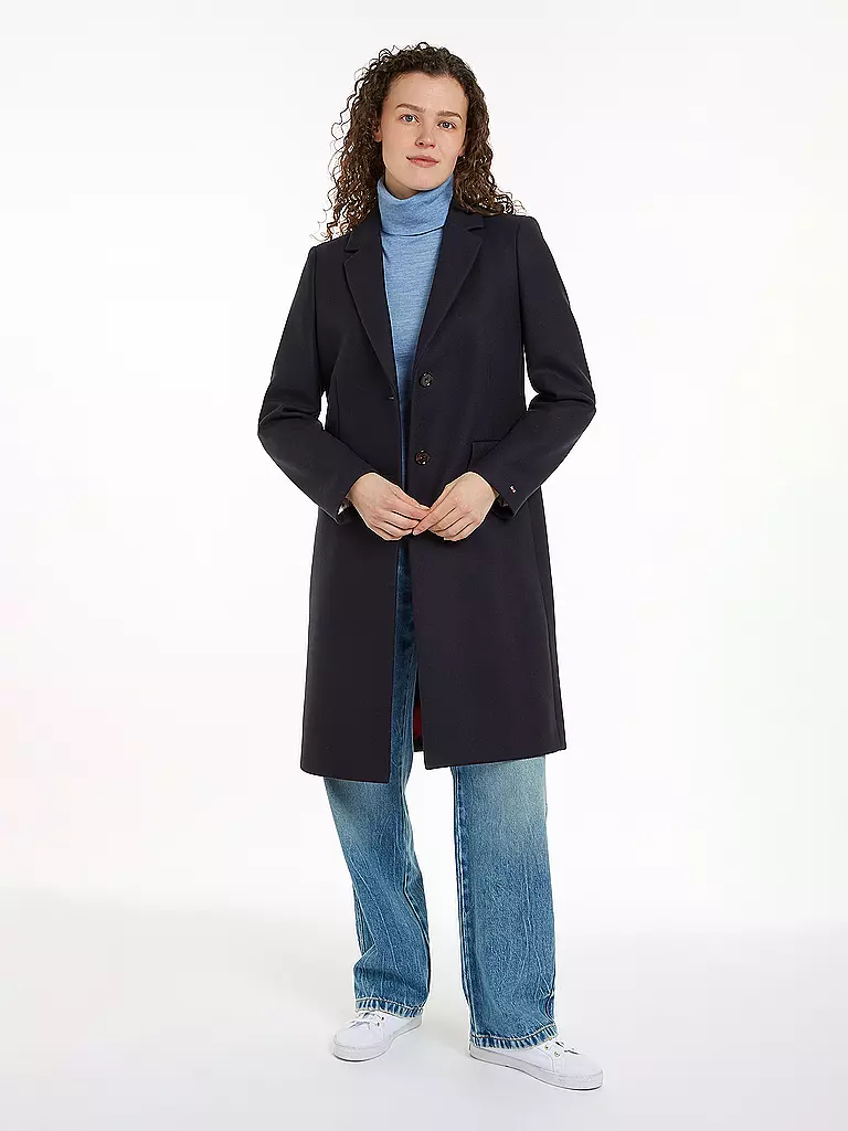 TOMMY HILFIGER Wollmantel dunkelblau