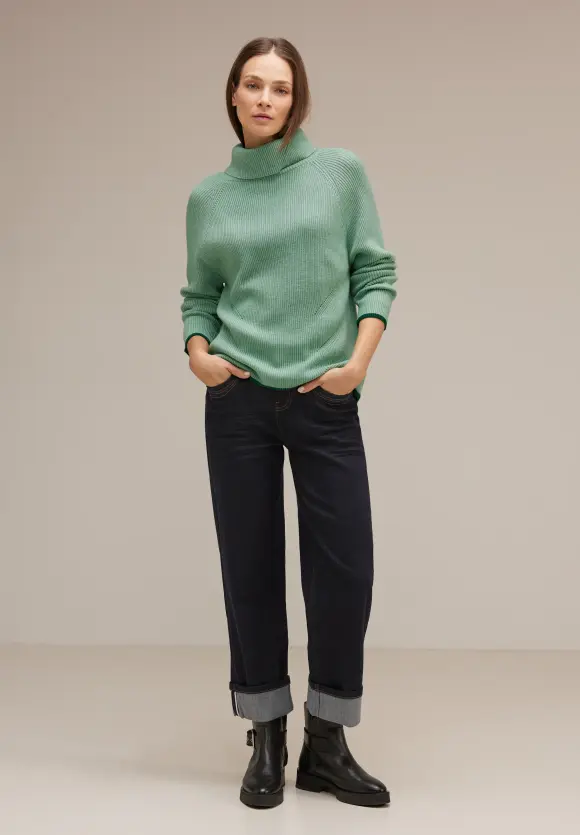 Rollkragenpullover - gentle green melange