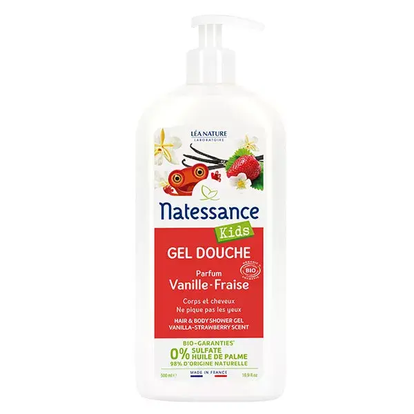 Natessance Kids Bio Shampoing Douche Fraise 500ml