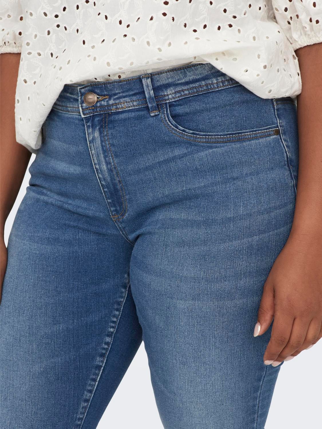 CARSALLY Mittlere Taille Skinny Fit Jeans Medium Blue Denim