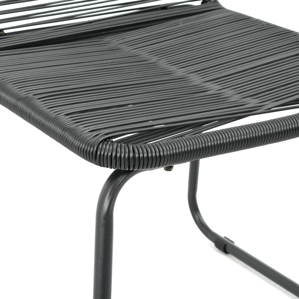 Salon de jardin meuble d'extérieur ensemble de mobilier 3 pièces rotin pvc noir