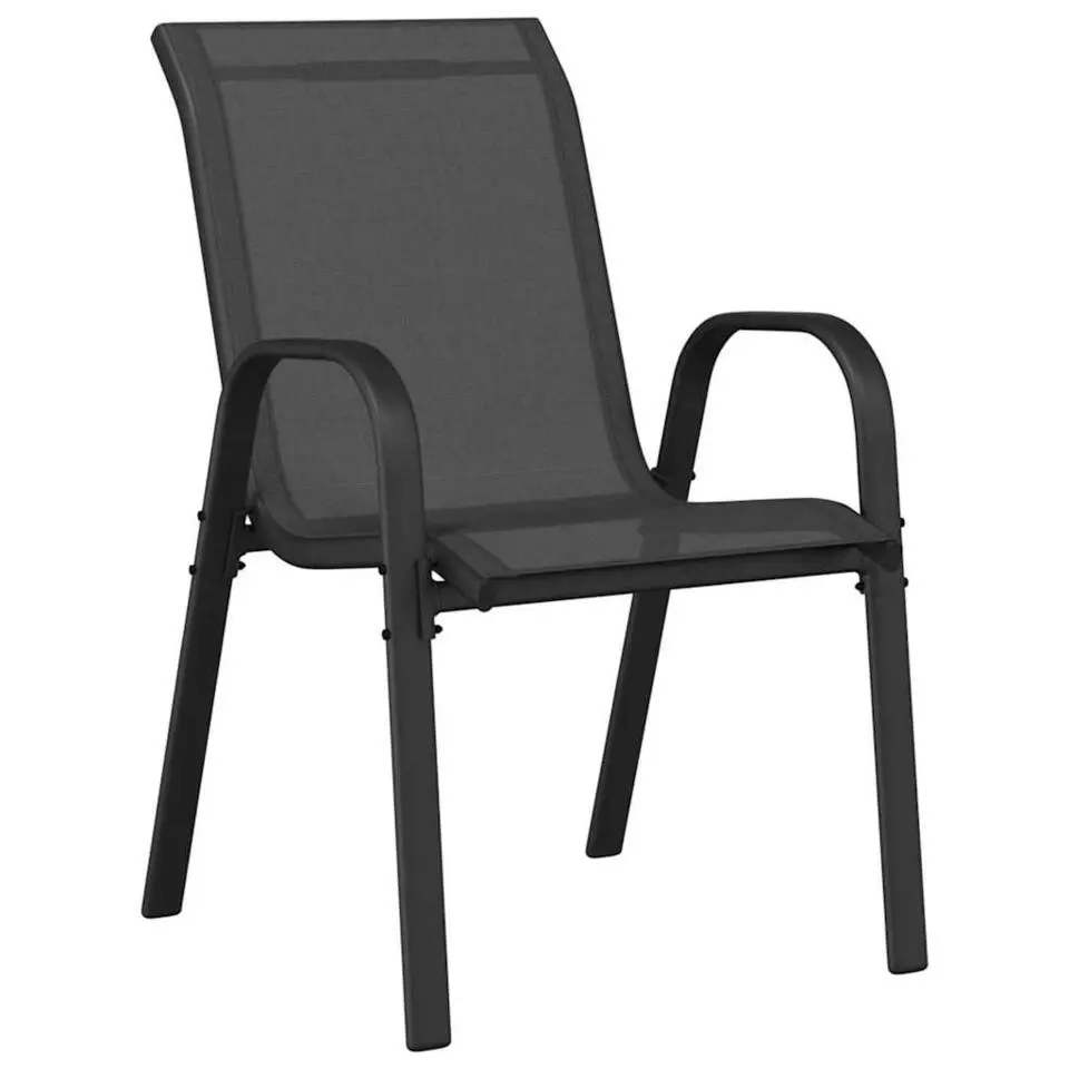 vidaXL - Stapelbare Tuinstoel - Zwart - Stof