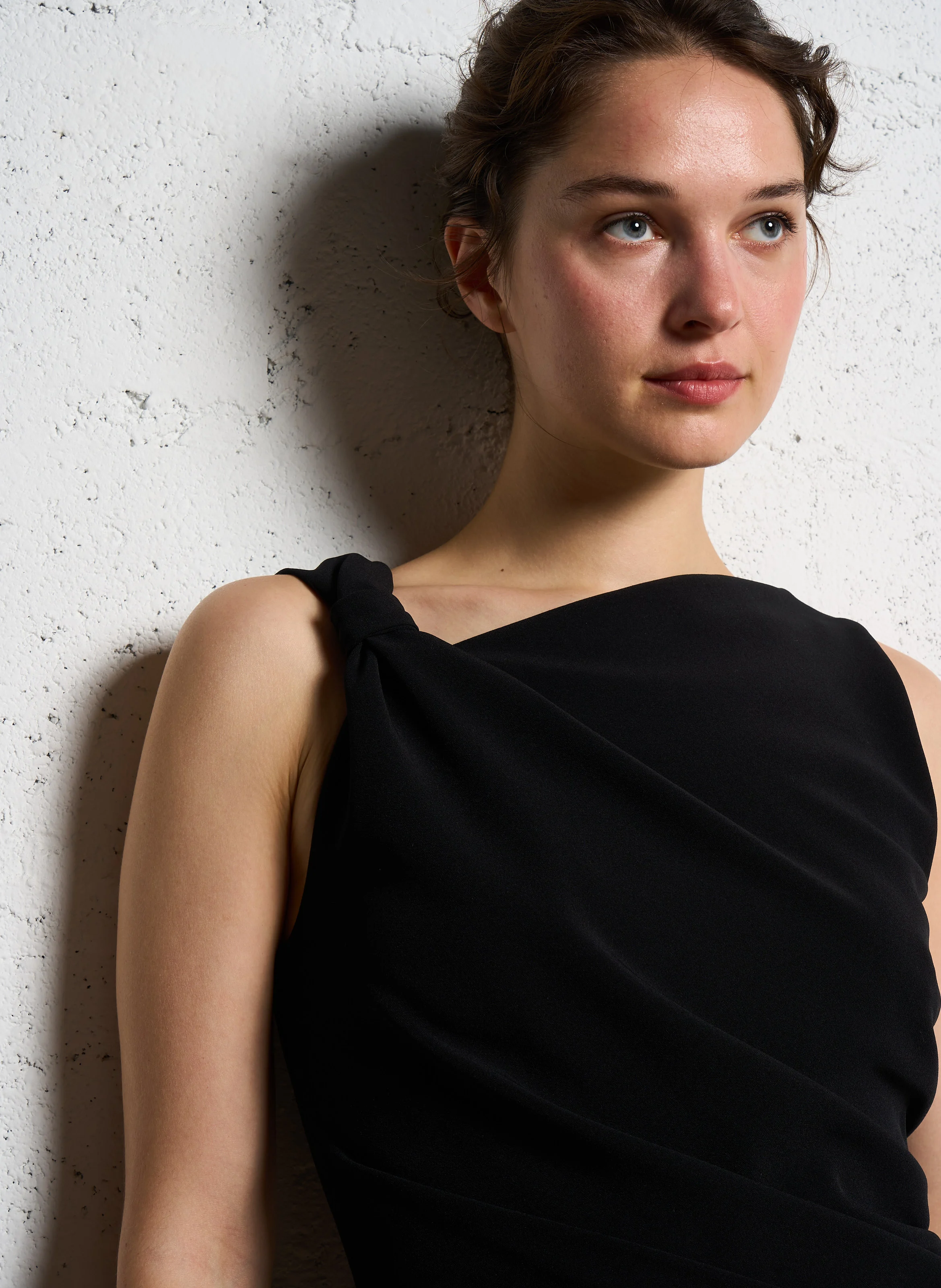 Robe longue encolure carrée| Noir