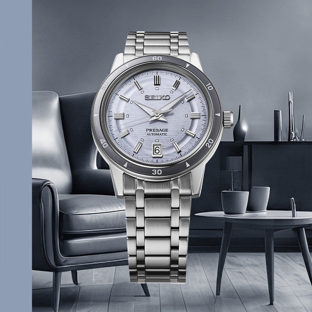 Seiko Presage Style 60's Automatik Silberviolett 39.5mm