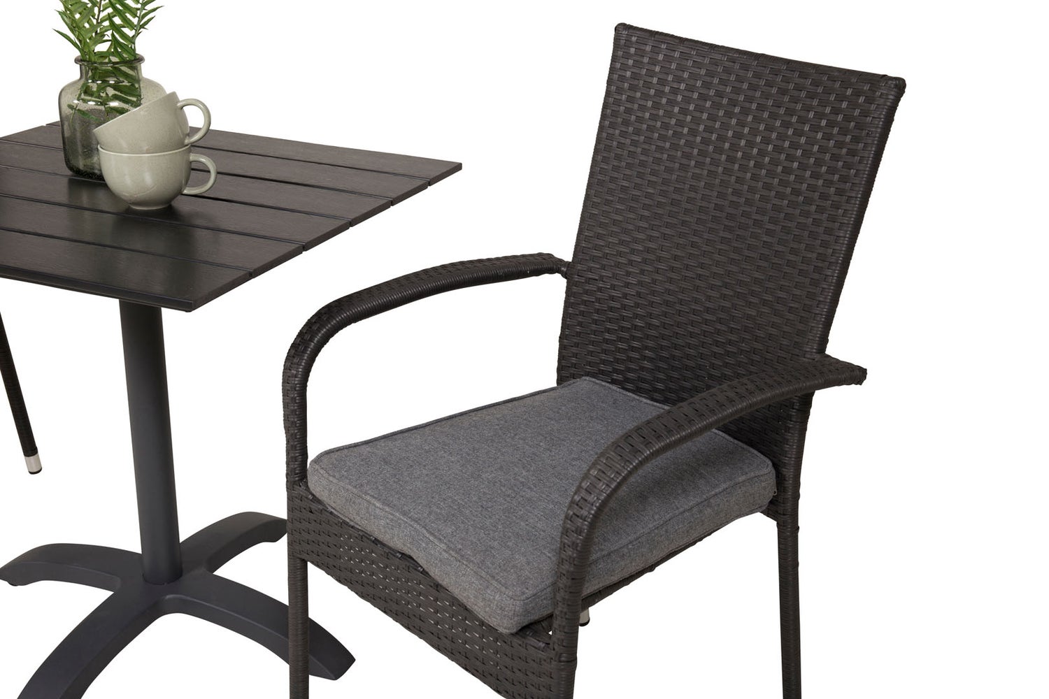 Colorado70*70 tuinset: tafel (70x70cm) en 2 Anna stoelen, zwart. 70 x 70 x 74 cm
