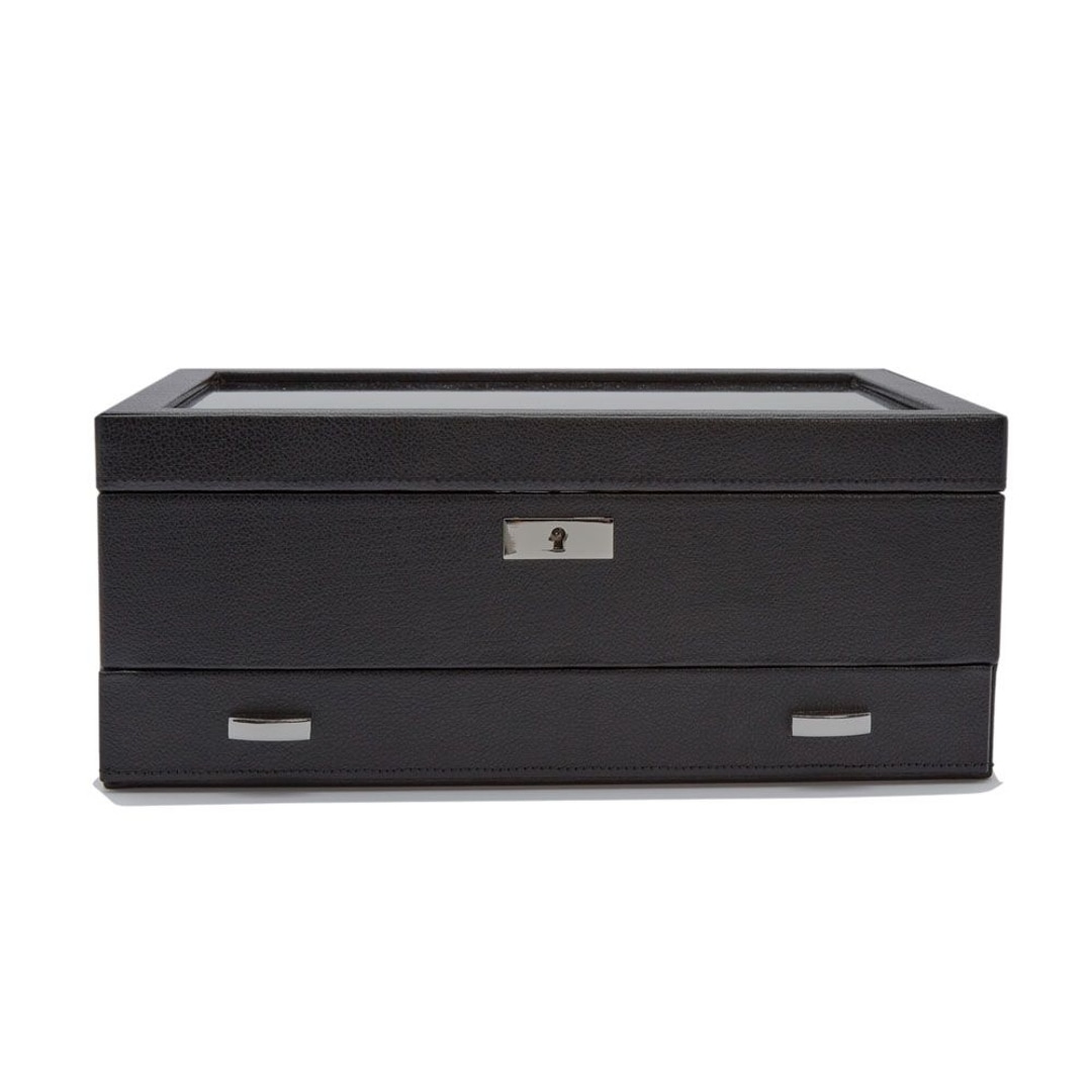 Wolf 1834 Roadster 10er Uhrenbox mit Schubladen Schwarz