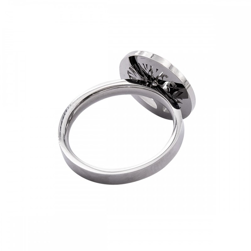 Bague Femme Acier Ornée Zirconium