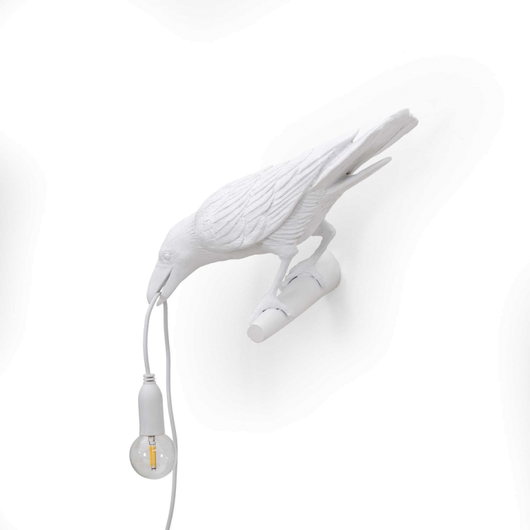 Seletti Bird Looking wandlamp links buiten wit