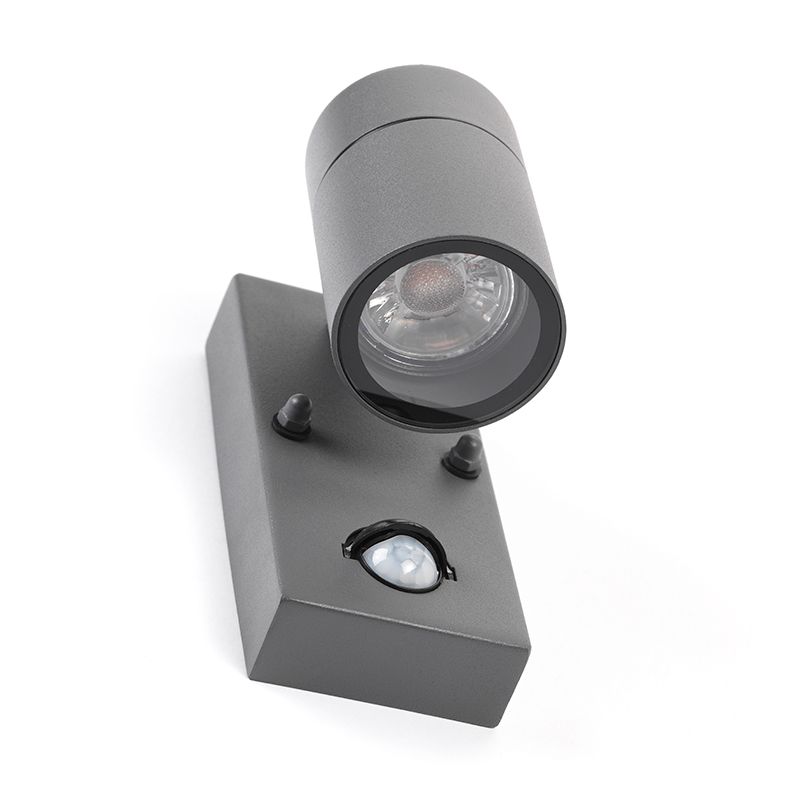 Buitenwandlamp antraciet IP44 met bewegingssensor - Solo