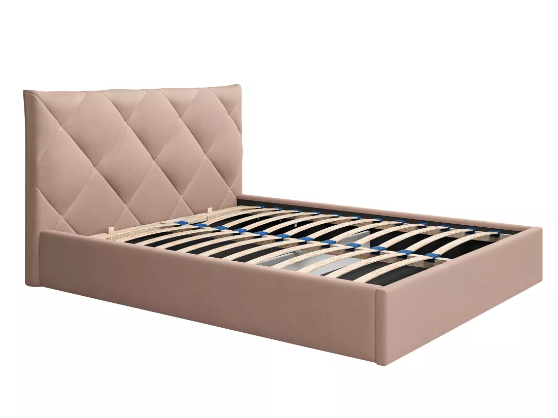 Lit coffre 160 x 200 cm - Velours - Beige - STARI de Pascal Morabito