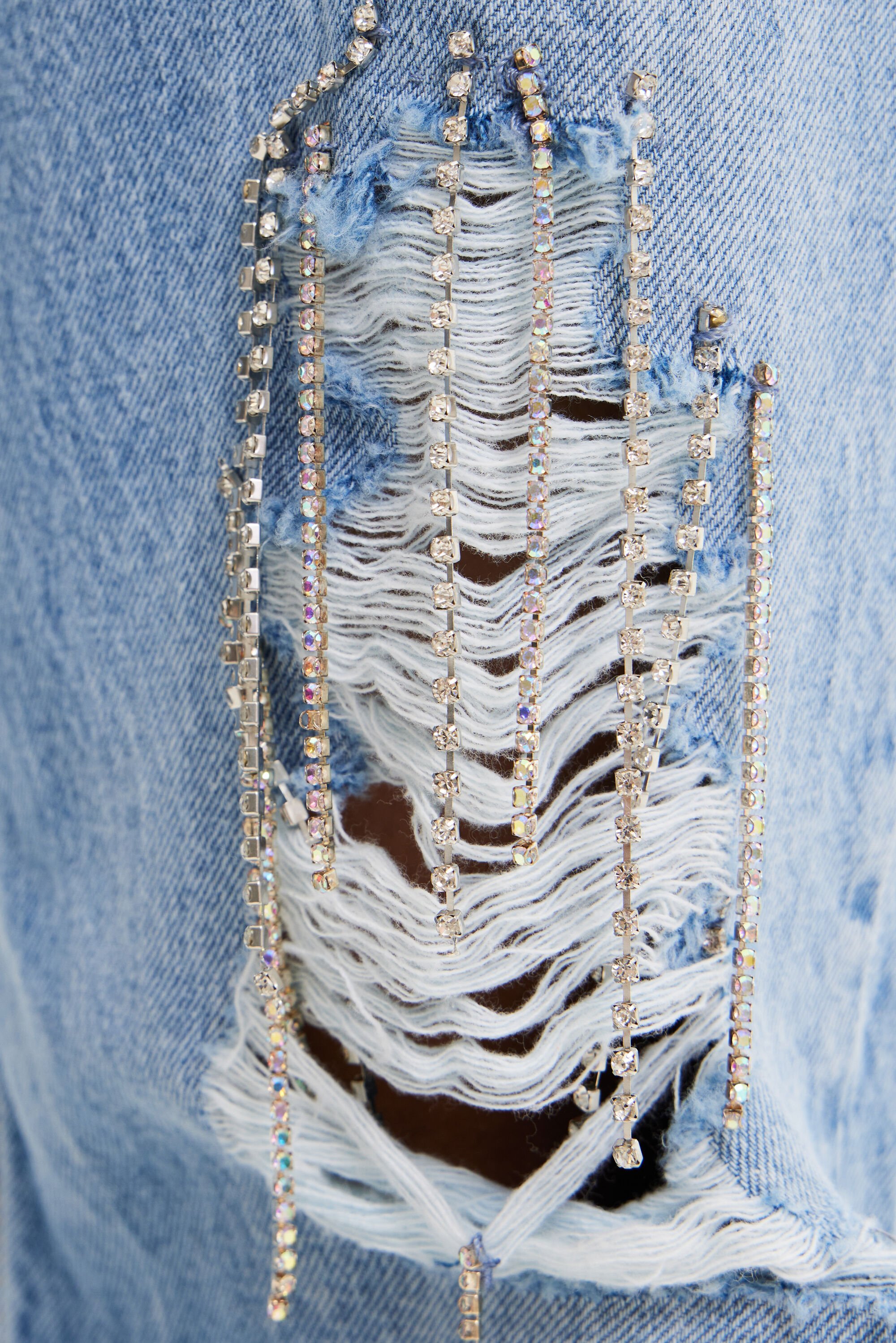 Jean wide leg strass