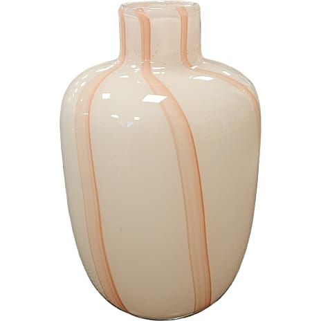 Vase med striber 11,5x18 cm - rosa