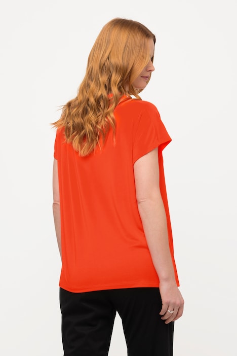 T-Shirt, Wasserfall-Ausschnitt, Halbarm