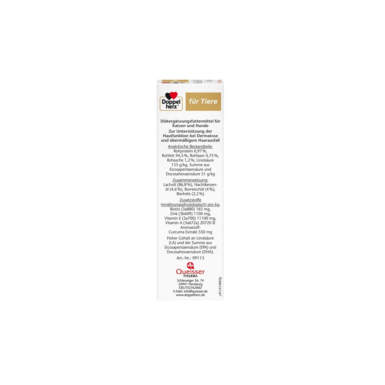 Doppelherz Haut & Fell Öl Omega-3 für Katzen und Hunde 250 ml