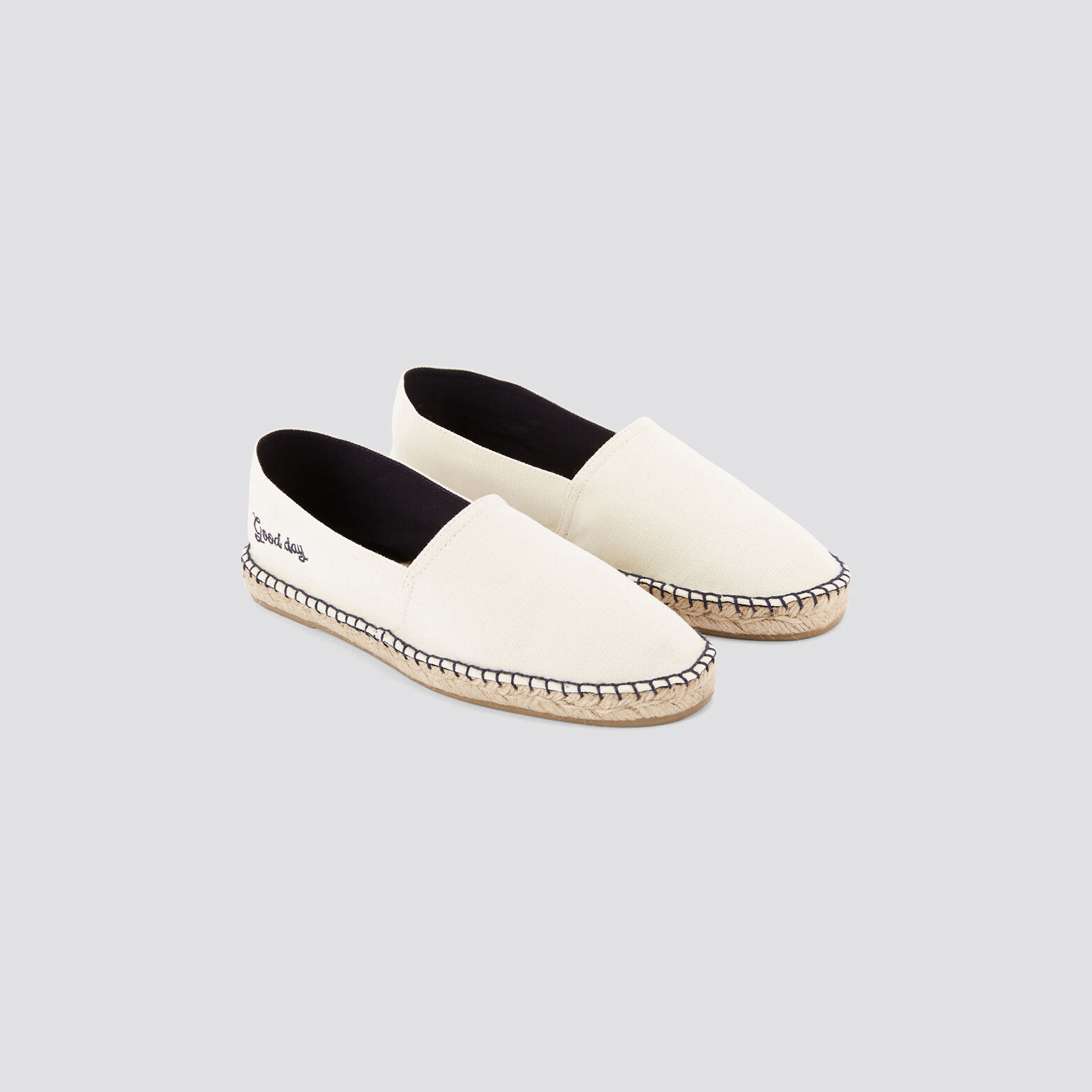 Espadrilles brodées talon Beige