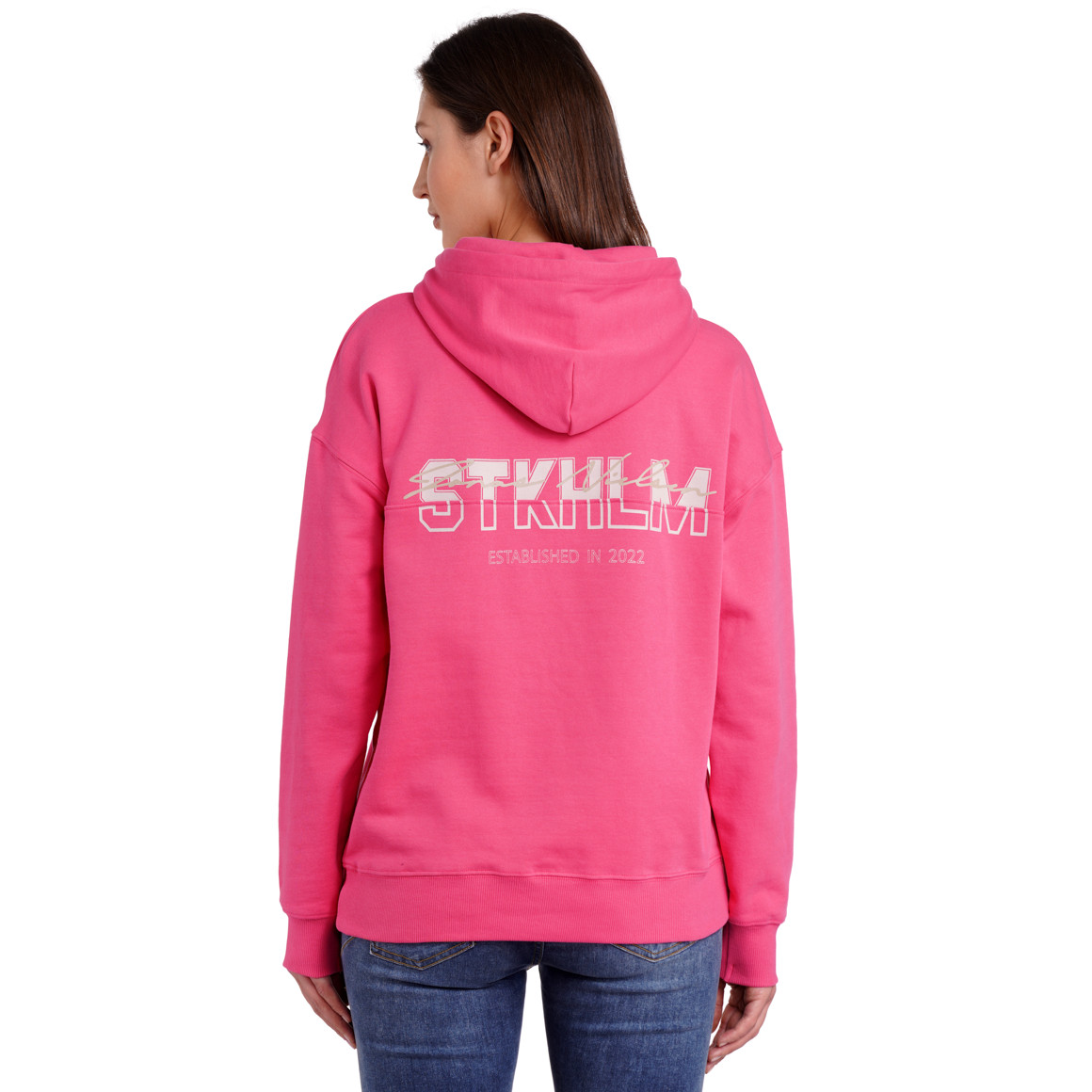 Jonas Nielsen Damen Hoodie mit Logo-Stickerei pink